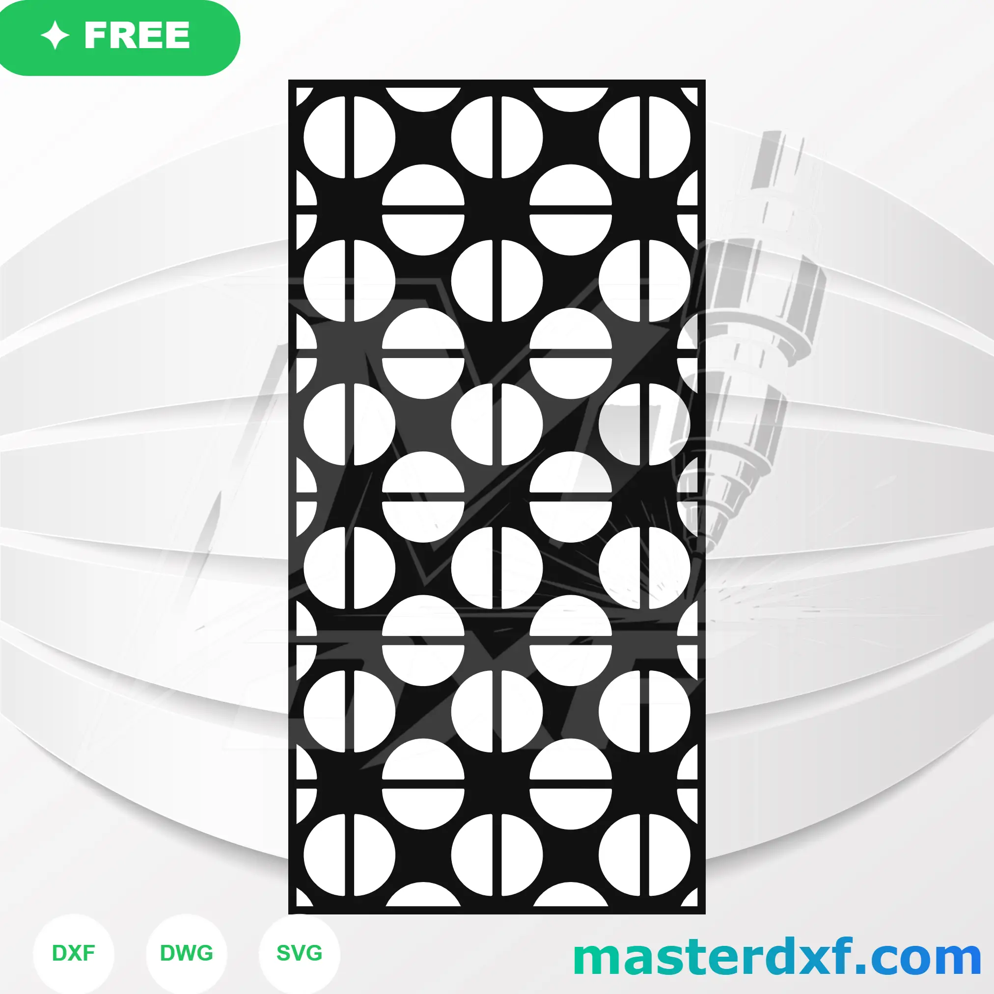 Half-Circle Polka Grid DXF Screen for Playful Modern Panels DXF File